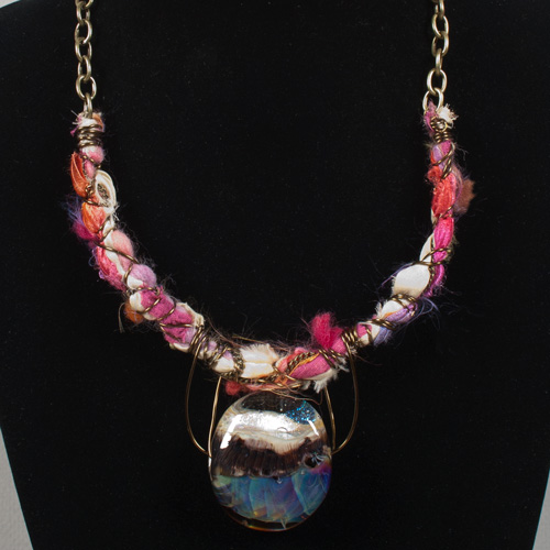 glass lampwork focal necklace