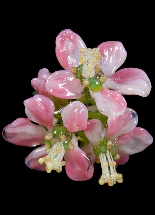 glass flowers lampwork beads apple blossoms
