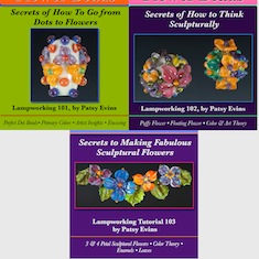 lampwork bead tutorial bundle flower tutorials by patsy evins