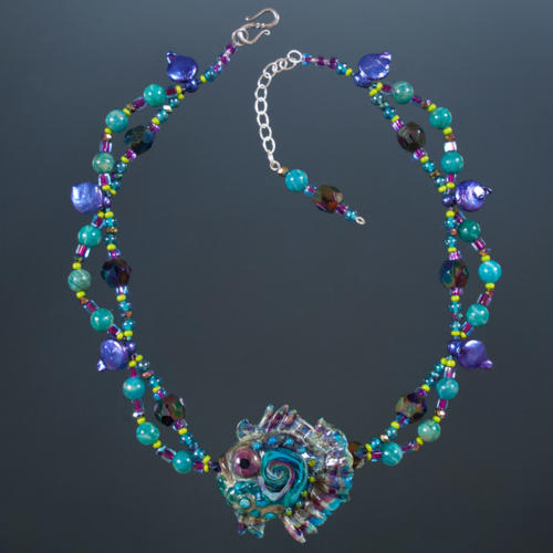 Glass Queen Triggerfish Necklace