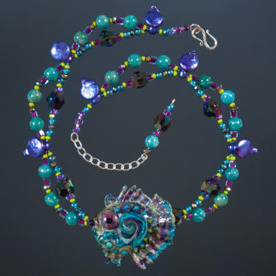 Glass Queen Triggerfish Necklace by Patsy Evins