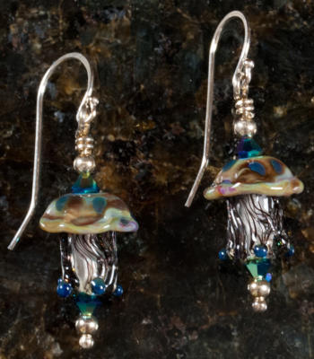 Colorful Jellyfish Glass Earrings