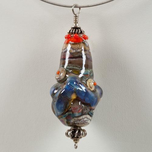 glass lampwork bead "Earth Art" Talisman Pendant