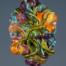Lampwork Bead Glass Flower - "Peony Delight"