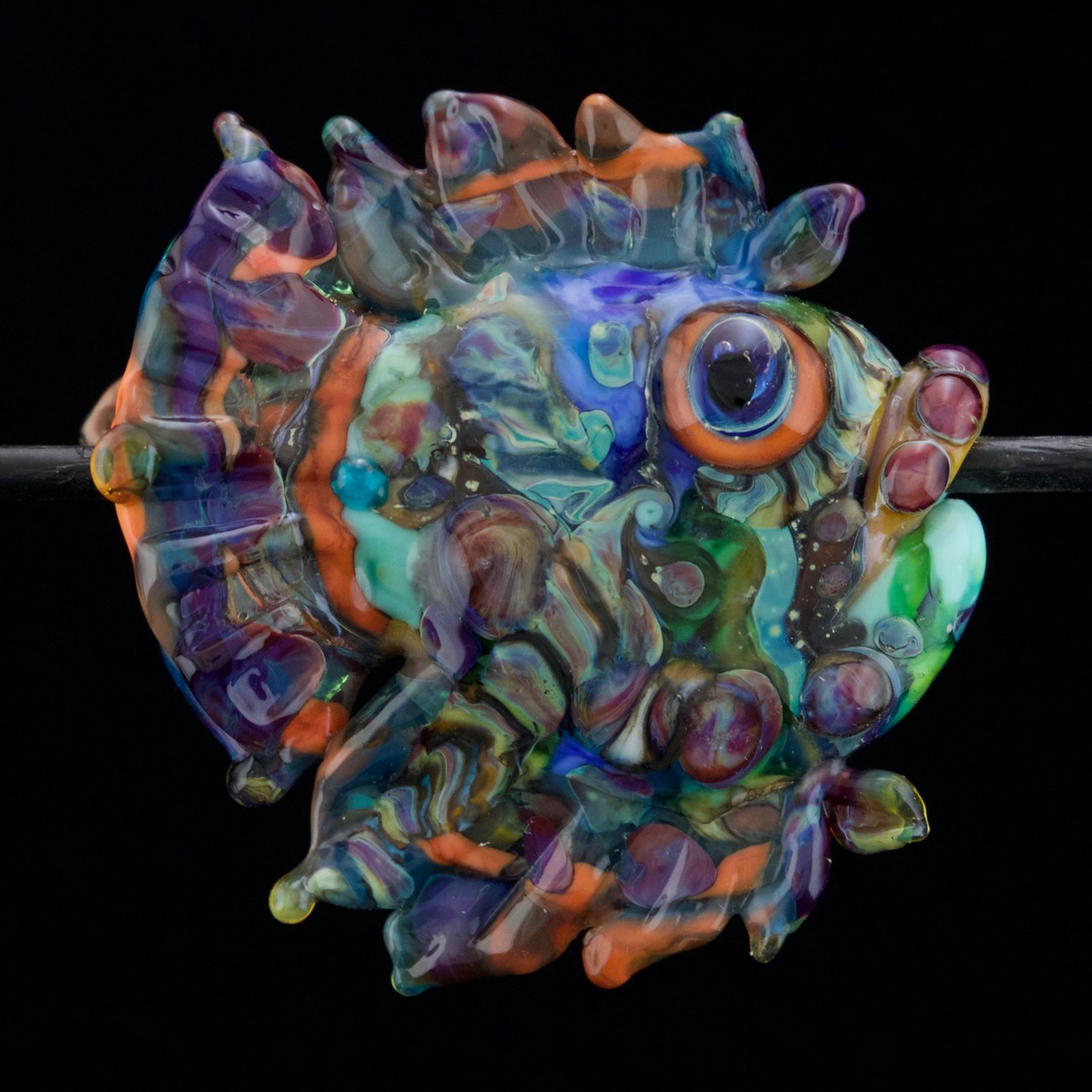 glass lampwork tropical ocean fish bead by patsy evins