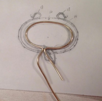 brass wire for blue hydrangea flower pendant 
