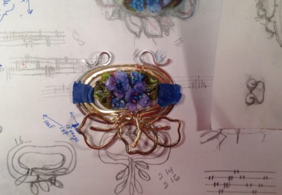 Blue Hydrangea flower pendant 