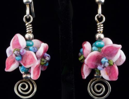 Glass Flowers Pink Hydrangea Earrings: My Garden Blossoms Collection