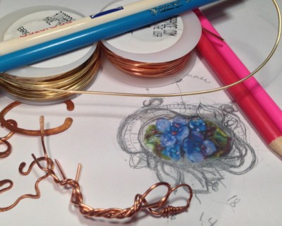 glass lampwork bead, glass flowers, hydrangea pendant tutorial