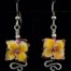 artisan handcrafted Yellow Hydrangea Flower Earrings Dangle Earrings with sterling silver