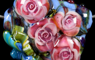 unique lampwork beads- roses