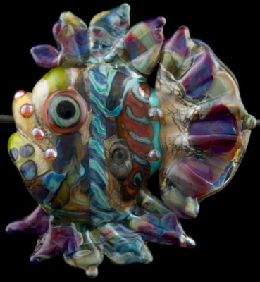 'Purple Brazer' Fine Art Lampwork Fish Bead