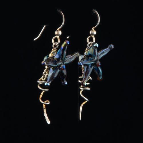 Sparkle Blue Ocean Starfish Earrings