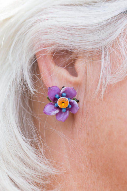 Mother Nature Wild Flower Glass Earrings