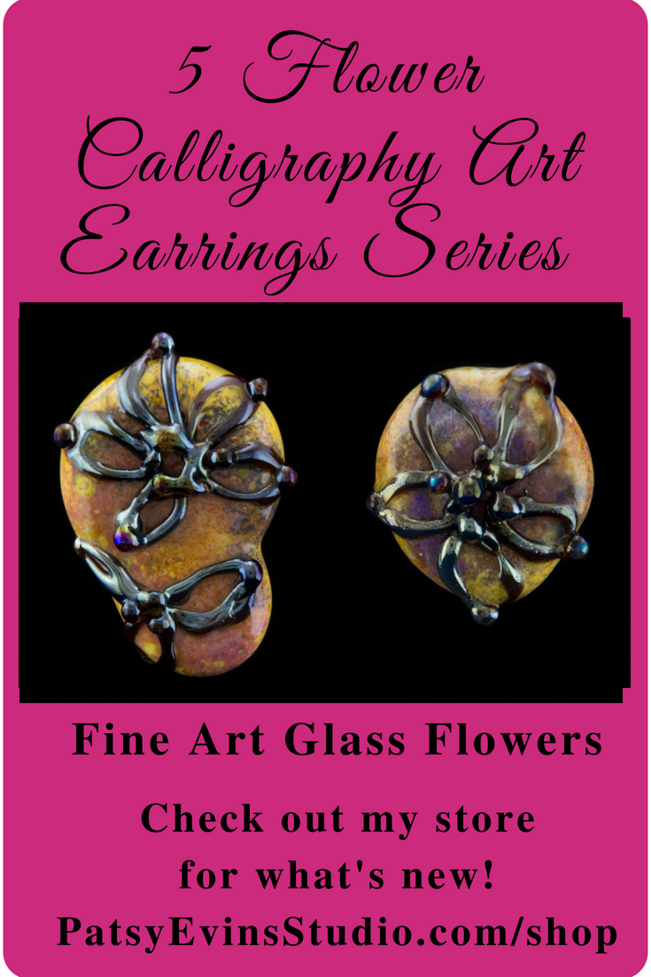Calligraphy Fine Art Flower Earrings Series