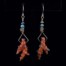 glass orange coral earrings