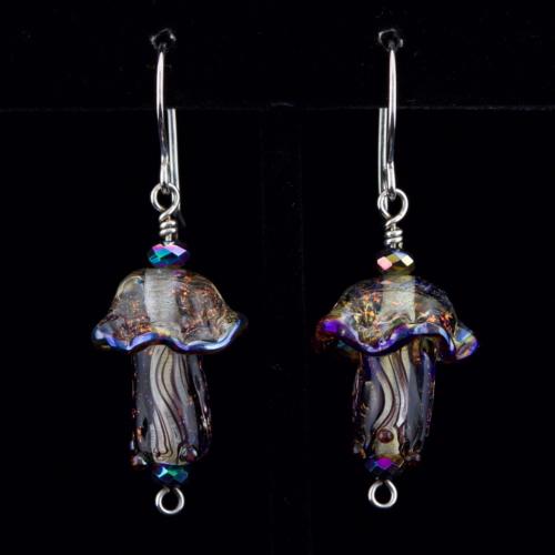 glass jellyfish earrings with a tropical flutter
