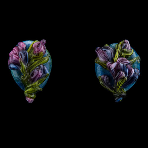 Victorian Flower Bouquet Glass Earrings