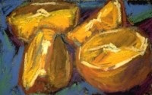 "Juicy Oranges" | 3 1/2" x 5" | Pastel Painting | $295.00 | #480, colorful painting